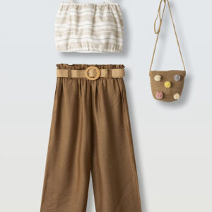 Παιδικό Σετ Παντελόνα Κορίτσι Off White-Brown  8-12y  Ebita  266048
