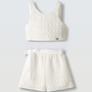 Επίσημο Παιδικό Σετ Σορτς Δαντέλα Κορίτσι Ivory 10-16y Ebita 266051