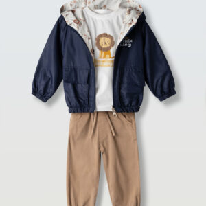 Βρεφικό σετ με Μπουφάν 9-24m White Blue-Cigar Hashtag 266613 Άνοιξη-Καλοκαίρι