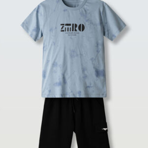 Hashtag 266705 σετ για αγόρι με  βερμούδα cargo Blue-Black 8-16y