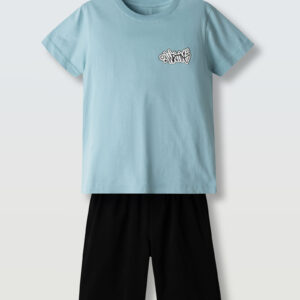 Hashtag 266712 σετ για αγόρι με  βερμούδα  Aqua- Black 8-14y