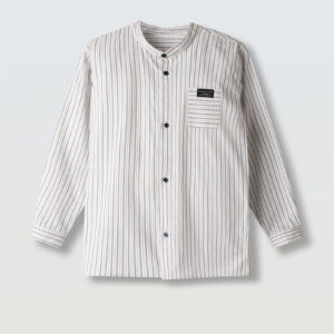 Παιδικό Πουκάμισο Mao Ριγέ  για Αγόρι 10-14y White  Hashtag  266722