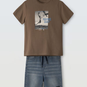 Παιδικό Σετ με Τζιν βερμούδα Whiskey-Jean για αγόρι 6-16y Hashtag  266735