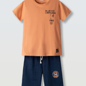Hashtag 266741 σετ για αγόρι με  βερμούδα  Orange-Navy 6-16y