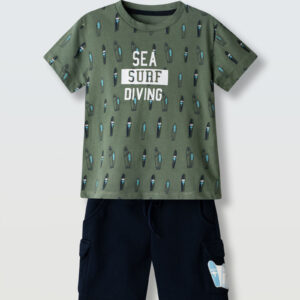 Παιδικό Σετ βερμούδα για Αγόρι Khaki Hashtag 2-6y 266835