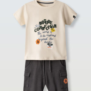 Παιδικό Σετ με Βερμούδα  Ivory-Gray για Αγόρι Hashtag 2-6y 266839