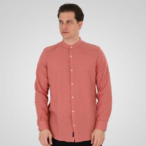 GS-5191/5191B	Men's Shirt Linen with Mao Collar and Long Sleeves Dusty Coral Double