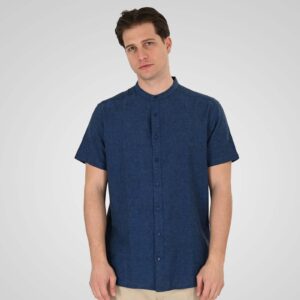 GS-5194/5194B	Shirt Linen with Mao Collar and Short Sleeves 55% Linen 45% Cotton	Indigo Blue