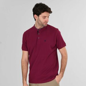 Men's PS-3083	Polo Pique Mao Collar 100% Cotton Double