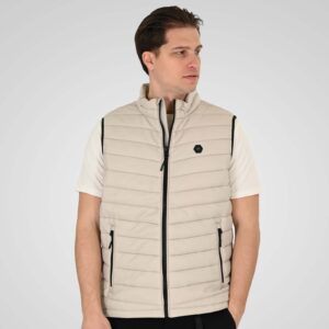 Men's Jackets Sleeveless Padded 100% Polyester SMJK-2082 Beige Double