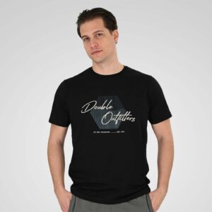Men's T-Shirt with High Density Print 100% Cotton TS-9123 Black Double