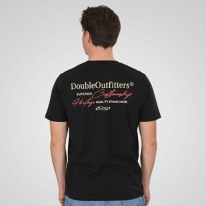 TS-9137	T-Shirt Front Back T-Shirt with Double Pressed Print 100% Cotton Double Black