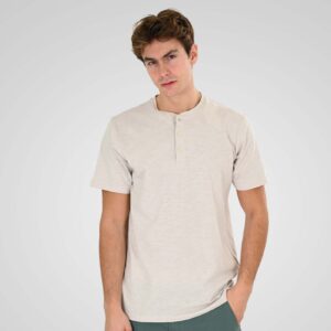 TS-9146 Men's Flama T-Shirt Henley 100% Cotton Flama Double Ice