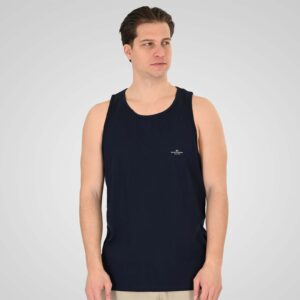Men's Sleeveless T-Shirt with High Density Print 100% Cotton TSL-9134 Double Navy
