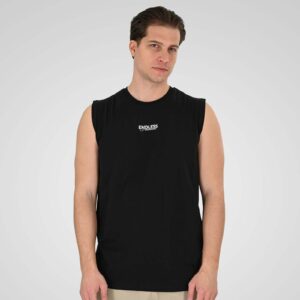 TSL-9136 Men's Sleeveless T-shirt 100% Cotton Double Black