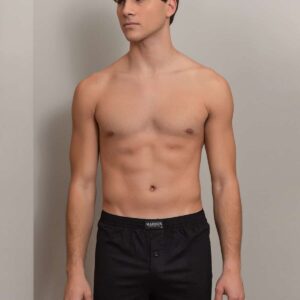 Men's Boxer  WIDE PANTS  WITH  BUTTON 100001  MAD BOX  BLACK 2τεμάχια