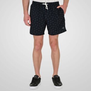 Swim Shorts in Patterned Print  92% Polyester 8% Elastane Double Black MTS-8025
