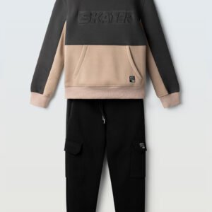 Παιδικές Φούτερ Φόρμες Σετ   HASHTAG 6-16y Grey-Beige 267704