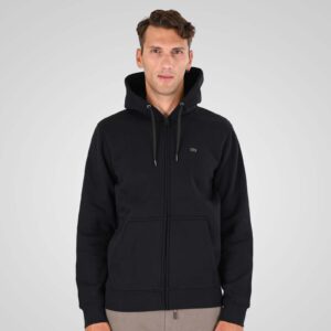 Full-Zip Hoodie with Two Colored Layer High Density Print (Brushed Fleece) Black MTOP-1142 Double