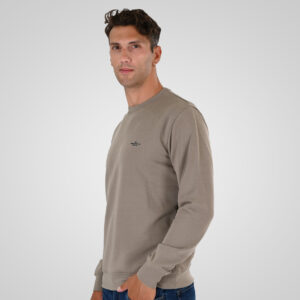 Crewneck with High Density Print (Terry Fleece)  MTOP-1141 Double Dk Beige