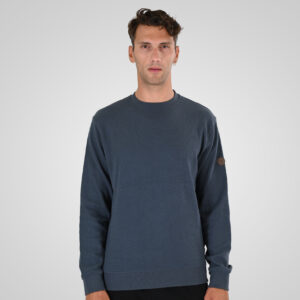 Ανδρική Μπλούζα Φούτερ Χωρίς Χνούδι Crewneck in Special Fabric (Waffle) MTOP-1155 Steel Blue Double