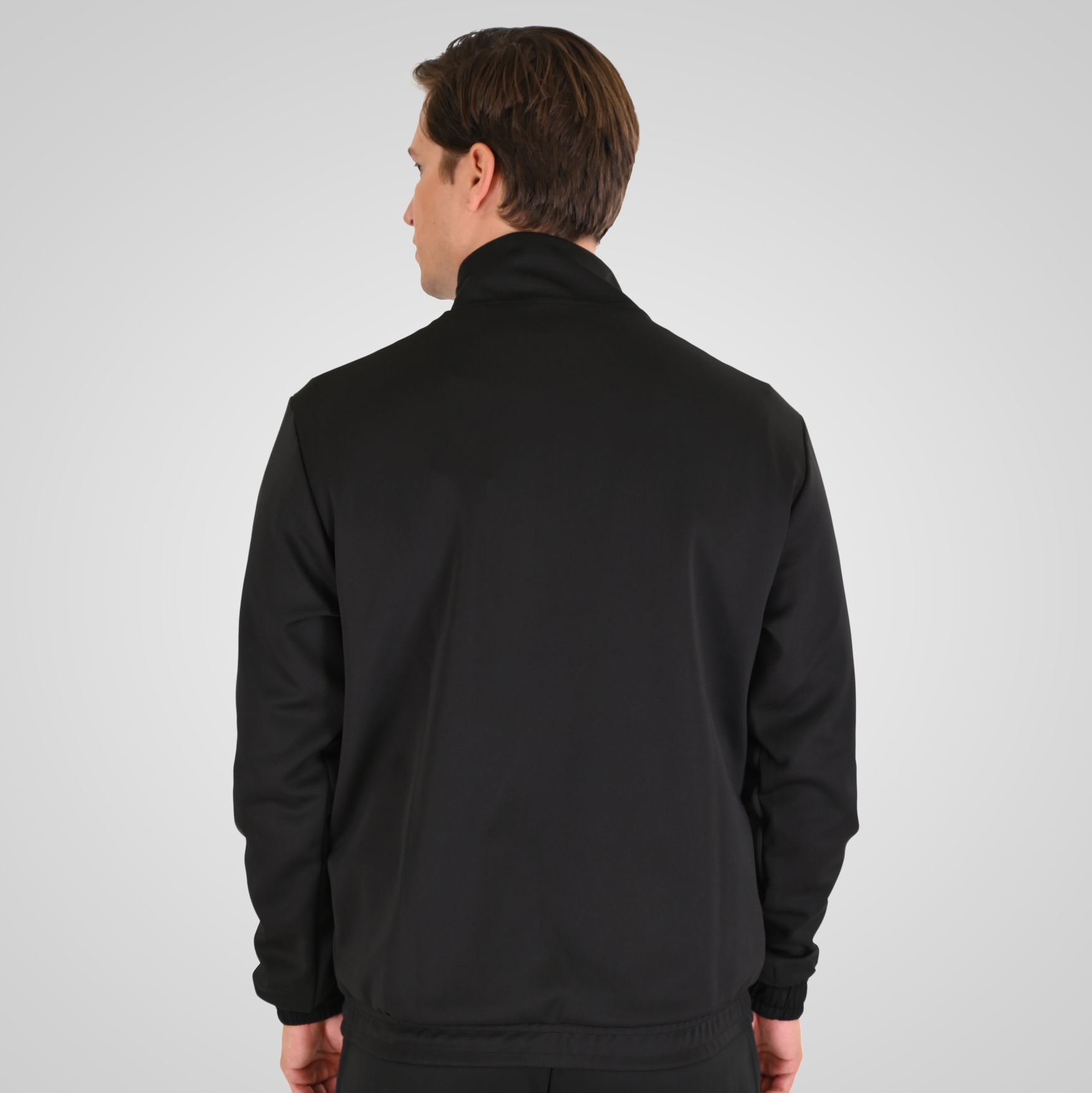 Ανδρική Αθλητική Ζακέτα Full-Zip Top with Collar, High Density Print and Stripes MTOP-1156 Double Black - Image 5
