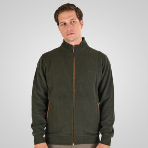 Ανδρική Ζακέτα Top Full Zip with Pockets and Stand-up Collar with Dense Embroidery  SEL-1168 Double Khaki Melange
