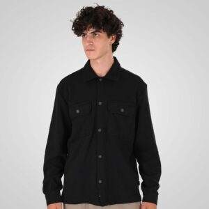 Overshirts Special Fabric (Waffle)  GS-5237 Black Ανδρικό Πουκάμισο με τσέπες καπάκια