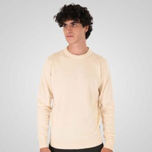 Ανδρική πλεκτή μπλούζα Knits Crewneck KNIT-8070 Off White Melange Double