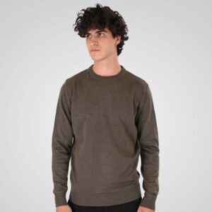 Ανδρική πλεκτή μπλούζα Knits Crewneck KNIT-8070 Khaki Melange Double