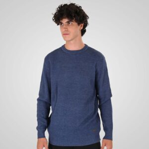 Μπλε Indigo  ανδρική πλεκτή μπλούζα Knits Crewneck (Special Knitting) Double