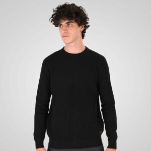 Μαύρη ανδρική πλεκτή μπλούζα Knits Crewneck (Special Knitting) Double